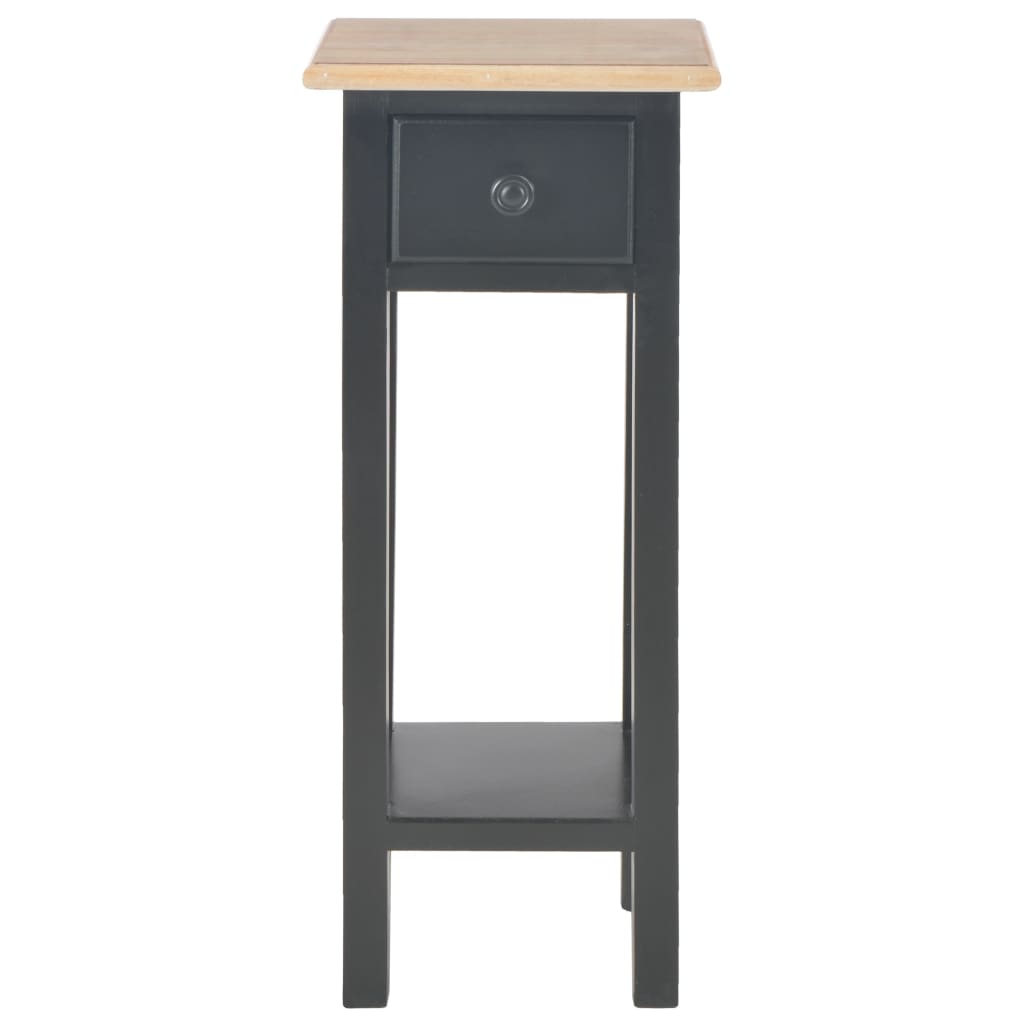 Tavolino Laterale Nero 27x27x65,5 cm in Legno