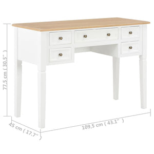 Scrivania Bianca 109,5x45x77,5 cm in Legno 280069