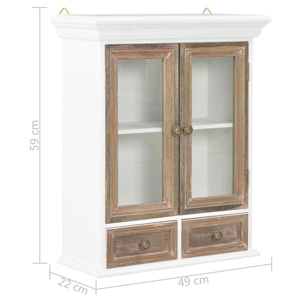 Armadietto Bianco 49x22x59 cm in Legno Massello 280073