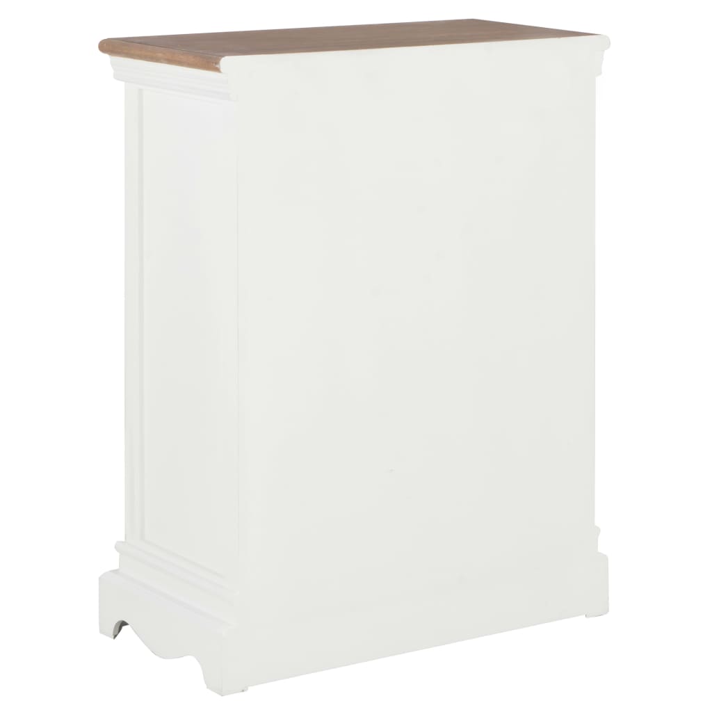 Credenza Bianca 60x30x80 cm in Legno Massello 280074