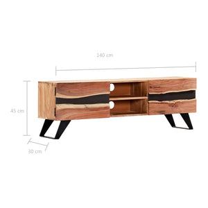 Mobile Porta TV 140x30x45 cm in Legno Massello di Acacia cod mxl 12829