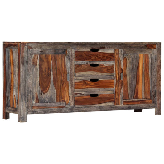 Credenza Grigia 160x40x75 cm Legno Massello di Sheesham