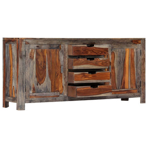 Credenza Grigia 160x40x75 cm Legno Massello di Sheesham