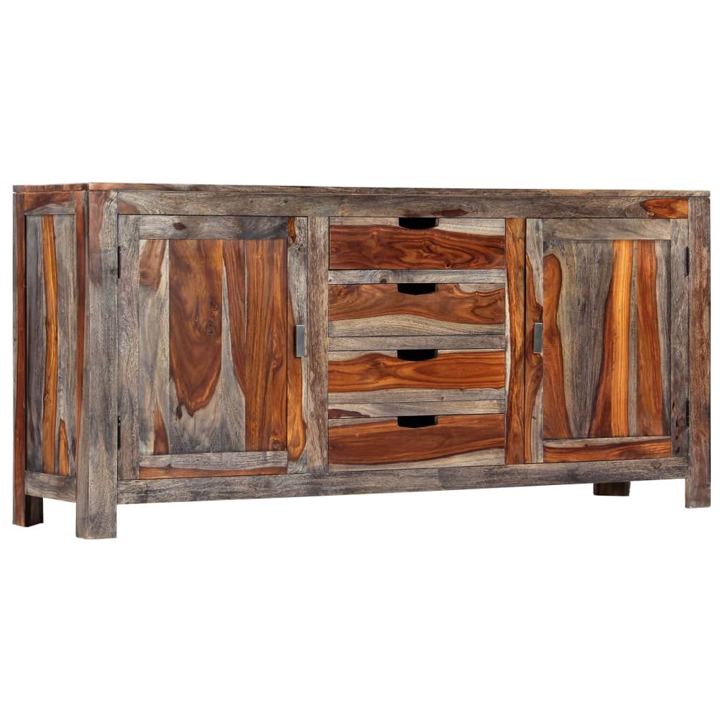 Credenza Grigia 160x40x75 cm Legno Massello di Sheesham