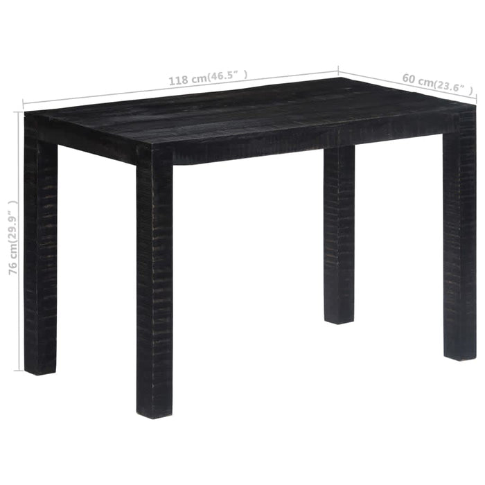 Tavolo da Pranzo Nero 118x60x76 cm in Legno Massello di Mango 247991