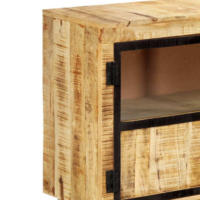 Credenza Marrone e Nera 160x30x80 cm Massello di Mango Grezzo