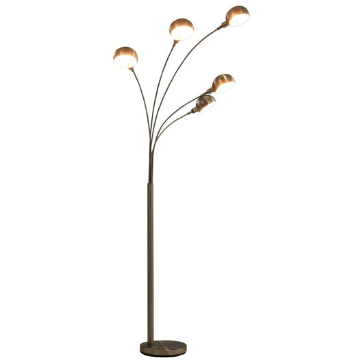 Lampada da Terra 200 cm 5 Bulbi E14 Argento  cod mxl 78277