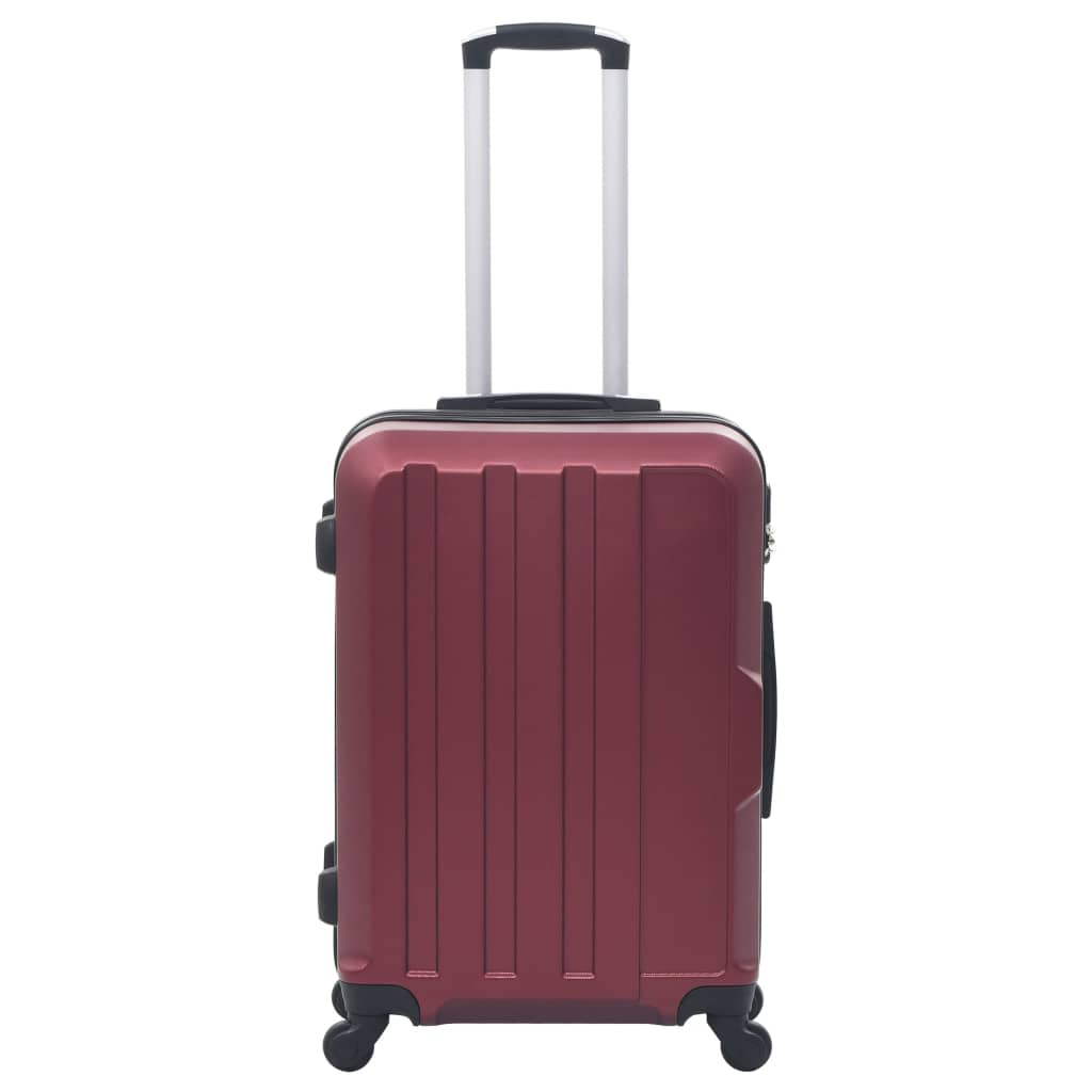 Set Trolley a Custodia Rigida 3 pz Rosso Vino in ABS 91874