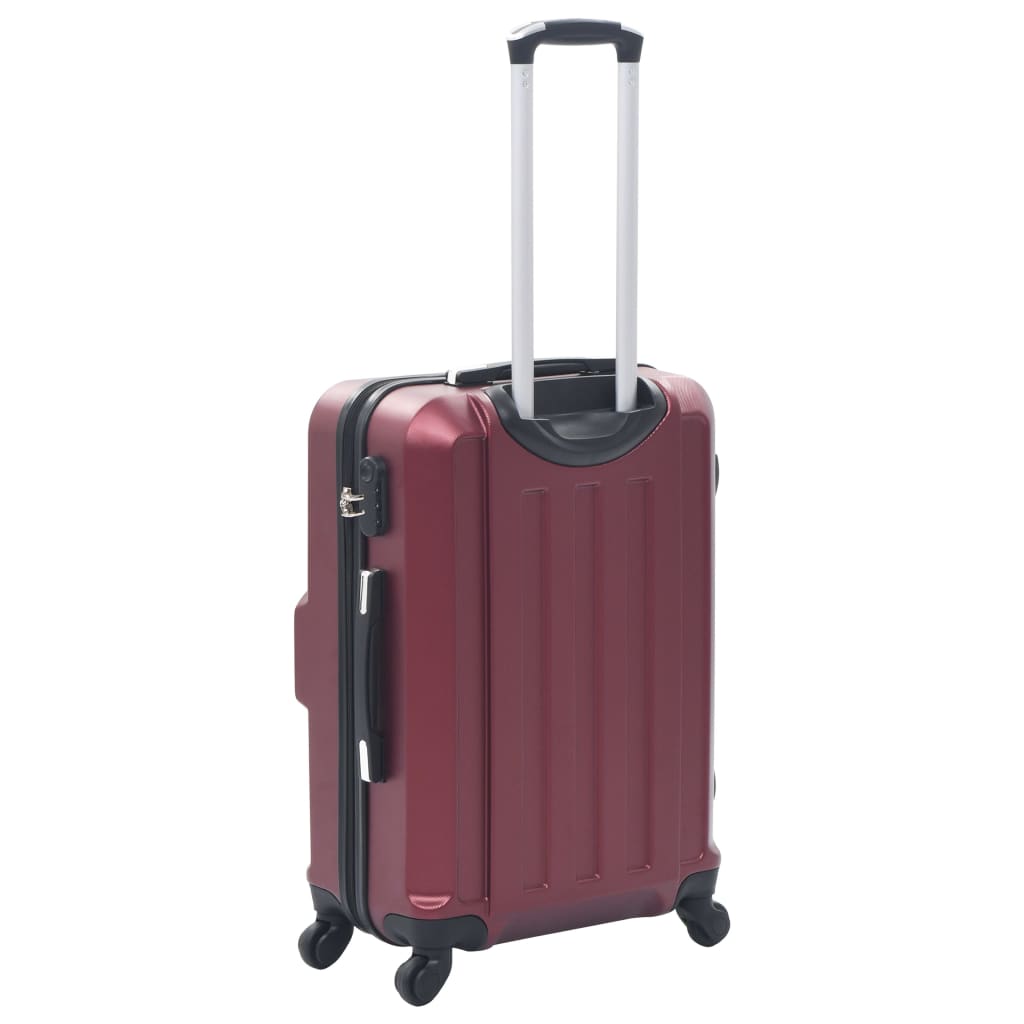 Set Trolley a Custodia Rigida 3 pz Rosso Vino in ABS 91874