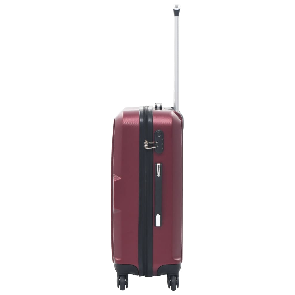 Set Trolley a Custodia Rigida 3 pz Rosso Vino in ABS 91874