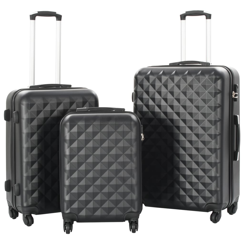 Set Trolley a Custodia Rigida 3 pz Nero in ABS cod mxl 50638