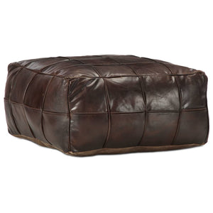 Pouf Marrone Scuro 60x60x30 cm in Vera Pelle di Capra 248133