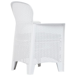 Set Pranzo da Giardino 5 pz in Plastica Stile Rattan Bianco 276108