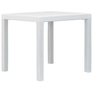 Set Pranzo da Giardino 5 pz in Plastica Stile Rattan Bianco cod mxl 37740