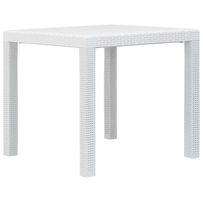 Set Pranzo da Giardino 5 pz in Plastica Stile Rattan Bianco 276108