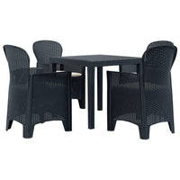 Set Pranzo da Giardino 5 pz in Plastica Antracite Stile Rattan 276114