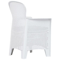 Set Pranzo da Giardino 9 pz in Plastica Stile Rattan Bianco 276134