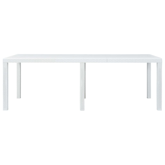 Set Pranzo da Giardino 9 pz in Plastica Stile Rattan Bianco 276134