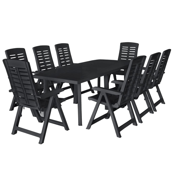 Set da Pranzo da Giardino 9 pz in Plastica Antracite 276181