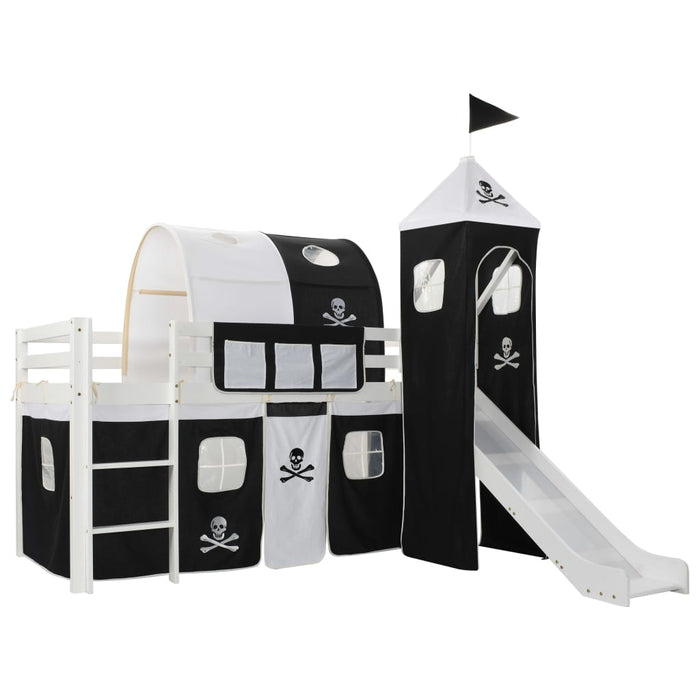 Letto a Castello per Bambini Scivolo e Scala in Pino 97x208cm cod mxl 71030