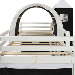 Letto a Castello per Bambini Scivolo e Scala in Pino 97x208cm cod mxl 71030