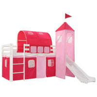 Letto a Castello per Bambini Scivolo e Scala in Pino 208x230 cm 282710