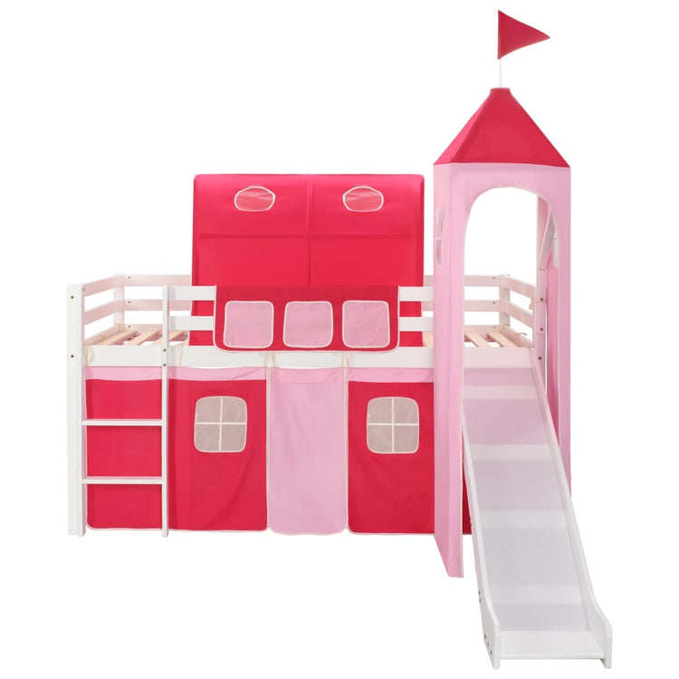 Letto a Castello per Bambini Scivolo e Scala in Pino 208x230 cm 282710