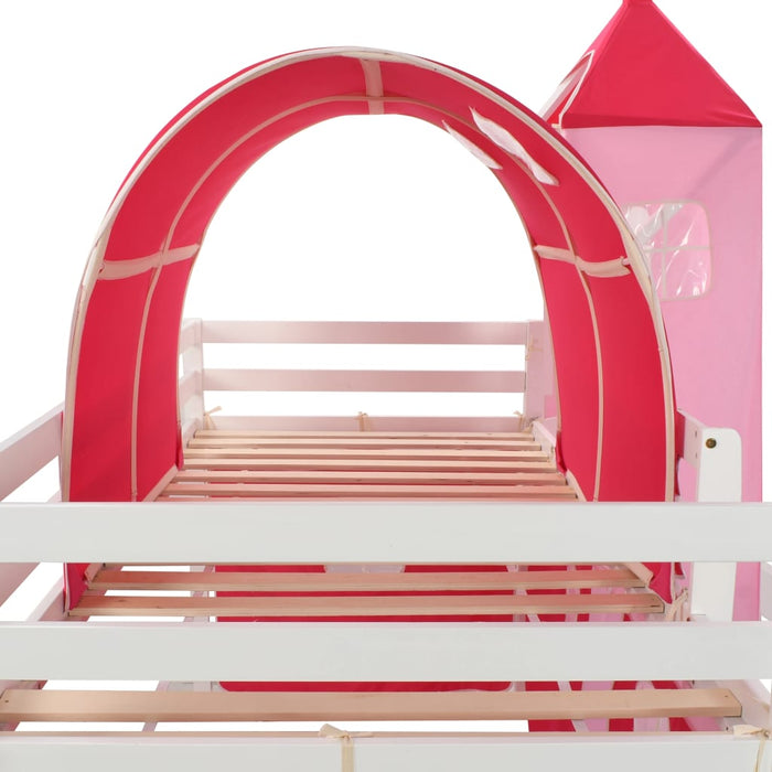 Letto a Castello per Bambini Scivolo e Scala in Pino 208x230 cm 282710