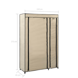 Armadio Pieghevole Crema 110x45x175 cm in Tessuto cod mxl 75723