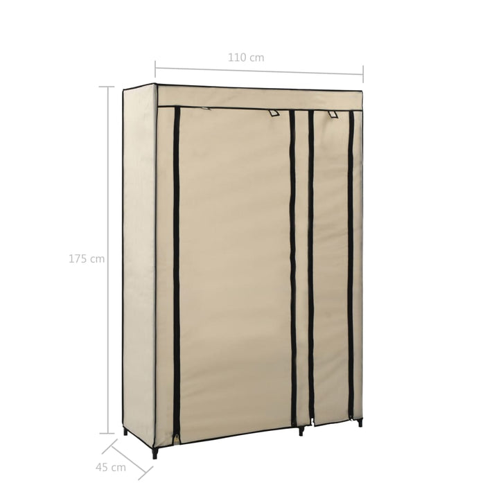 Armadio Pieghevole Crema 110x45x175 cm in Tessuto cod mxl 75723