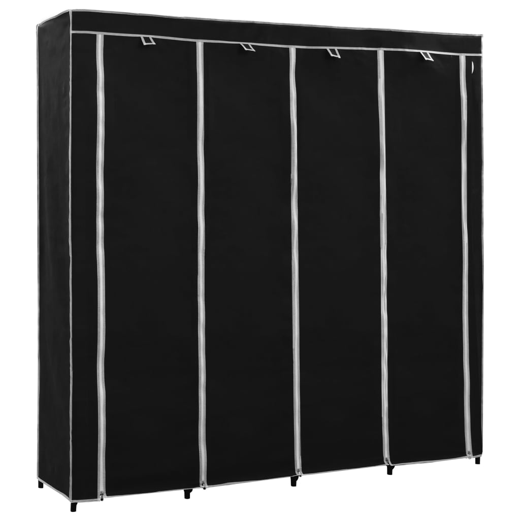 Guardaroba con 4 Scomparti Nero 175x45x170 cm 282445