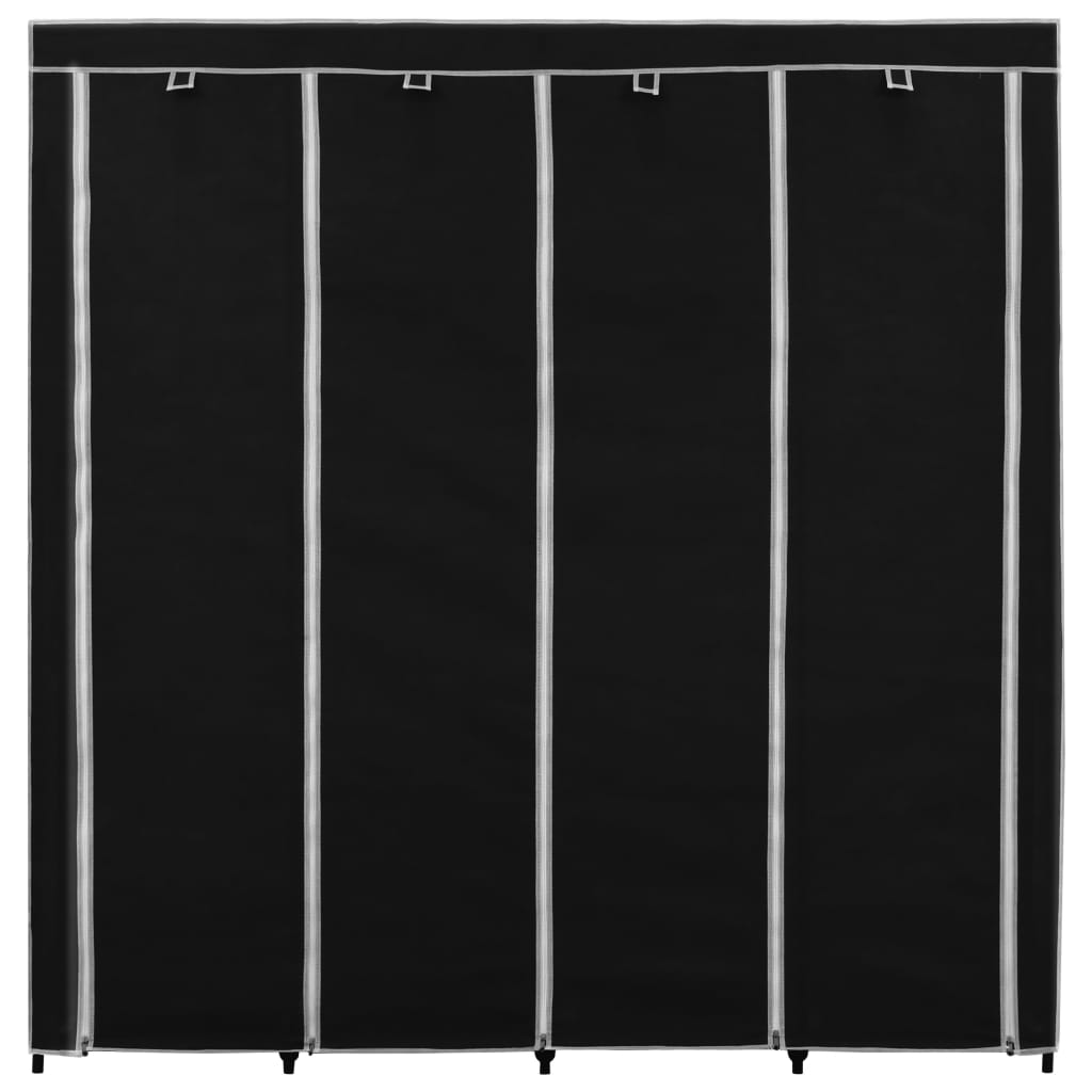 Guardaroba con 4 Scomparti Nero 175x45x170 cm 282445