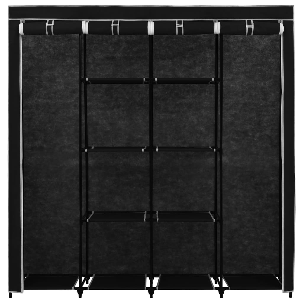 Guardaroba con 4 Scomparti Nero 175x45x170 cm 282445