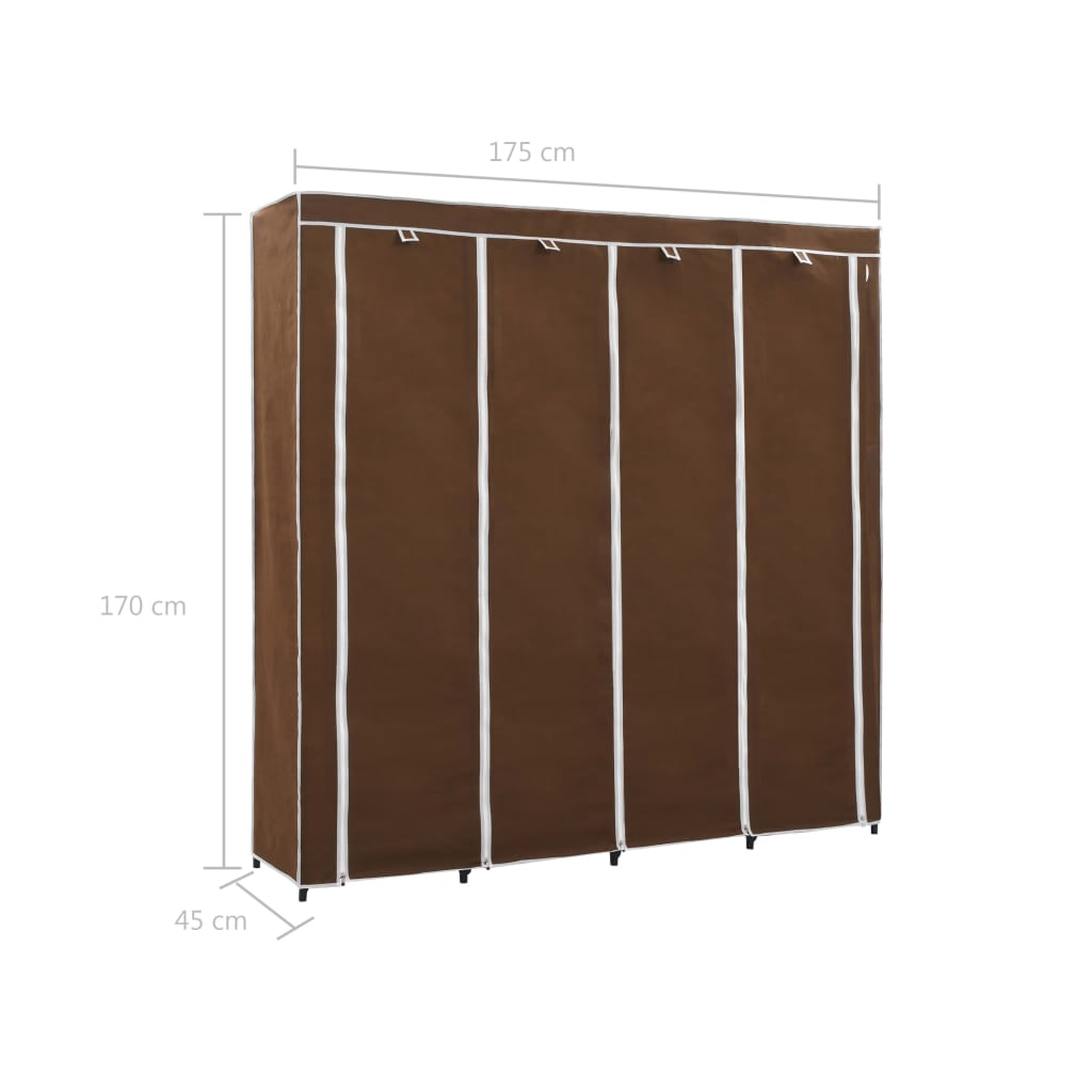 Guardaroba con 4 Scomparti Marrone 175x45x170 cm 282446