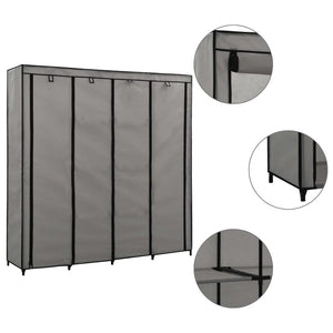 Guardaroba con 4 Scomparti Grigio 175x45x170 cm 282448