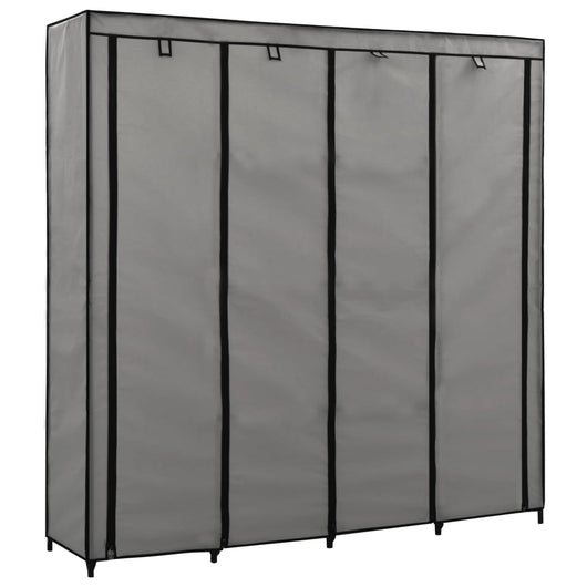 Guardaroba con 4 Scomparti Grigio 175x45x170 cm cod mxl 67314