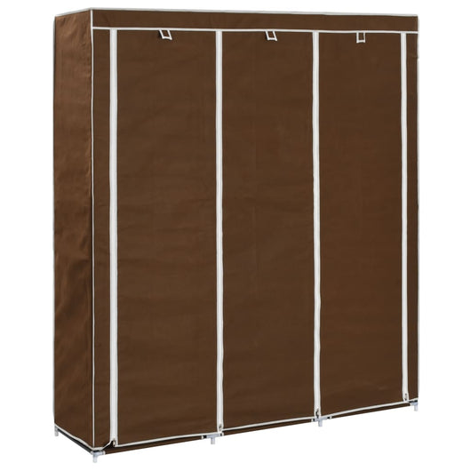 Armadio con Scomparti e Aste Marrone 150x45x175 cm in Tessuto cod mxl 72698