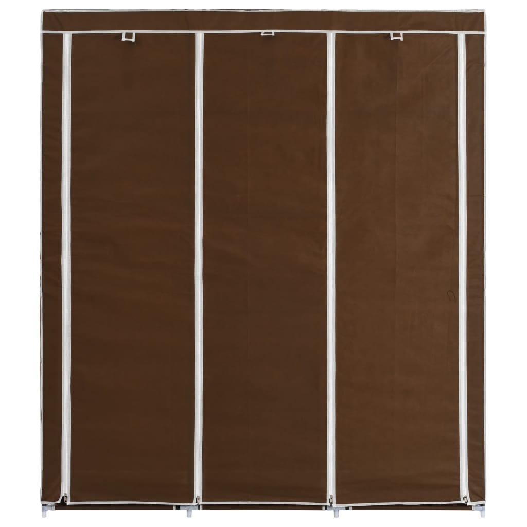 Armadio con Scomparti e Aste Marrone 150x45x175 cm in Tessuto 282454