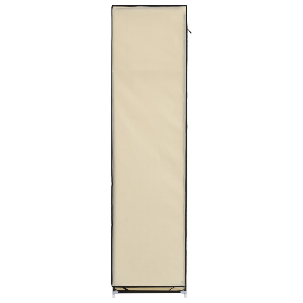 Armadio con Scomparti e Aste Crema 150x45x175 cm in Tessuto 282455