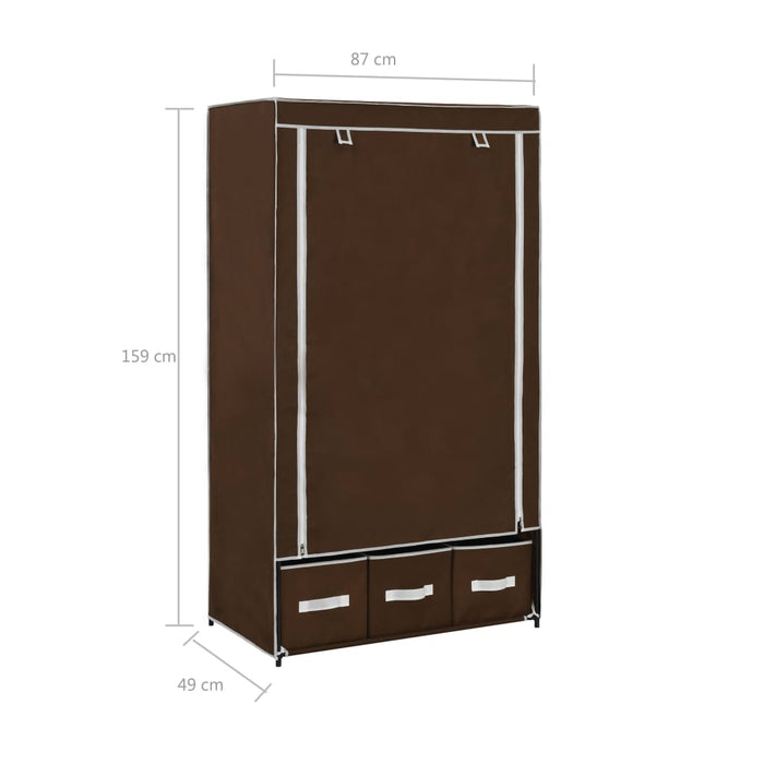 Armadio Marrone 87x49x159 cm in Tessuto cod mxl 66122