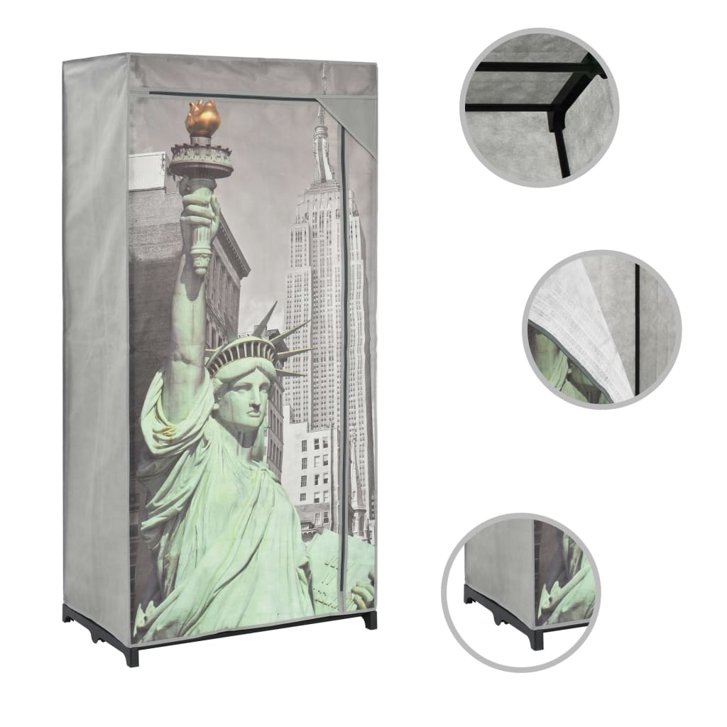 Armadio New York 75x45x160 cm in Tessuto cod mxl 67230