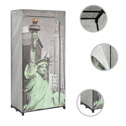 Armadio New York 75x45x160 cm in Tessuto 282461