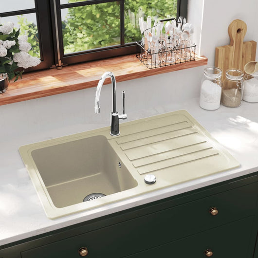 Lavello da Cucina in Granito Vasca Singola Beige cod mxl 30505