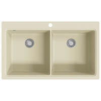 Lavello da Cucina in Granito Vasca Doppia Beige 144851