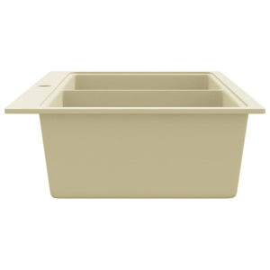 Lavello da Cucina in Granito Vasca Doppia Beige 144851