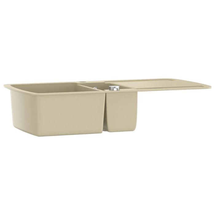 Lavello da Cucina in Granito Vasca Doppia Beige 144854