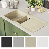 Lavello da Cucina in Granito Vasca Doppia Beige 144854