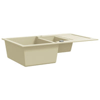 Lavello da Cucina in Granito Vasca Doppia Beige cod mxl 56391