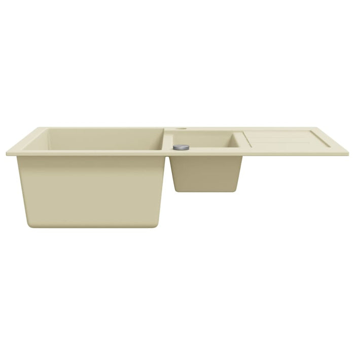 Lavello da Cucina in Granito Vasca Doppia Beige cod mxl 56391