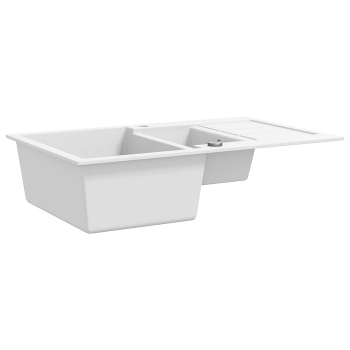 Lavello da Cucina in Granito Vasca Doppia Bianco cod mxl 65979